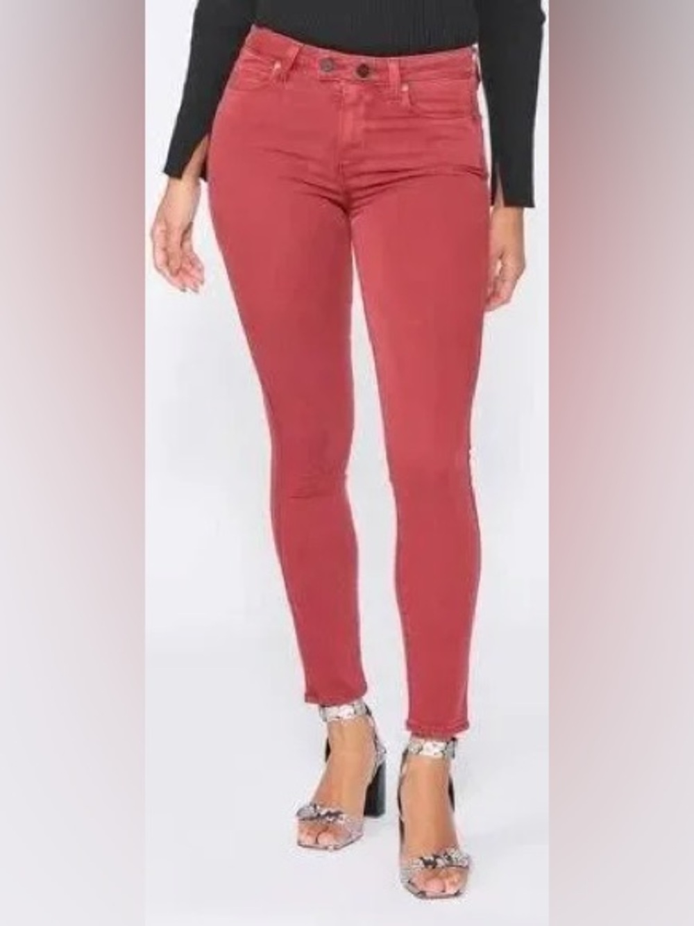 PAIGE Red Hoxton Ankle jeans 25”